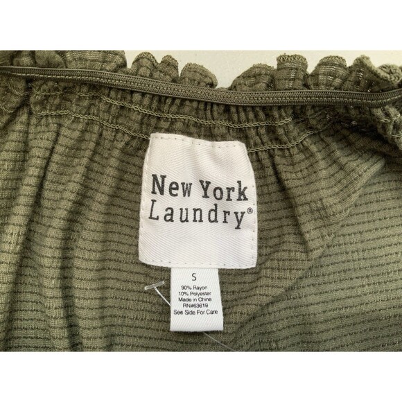 New York Laundry Womens Floral Embroidered Keyhole Flutter Peasant Blouse Size S - Picture 9 of 12